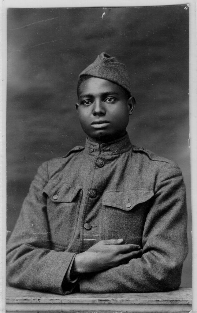 Photograph on postcard of an unidentified soldier.