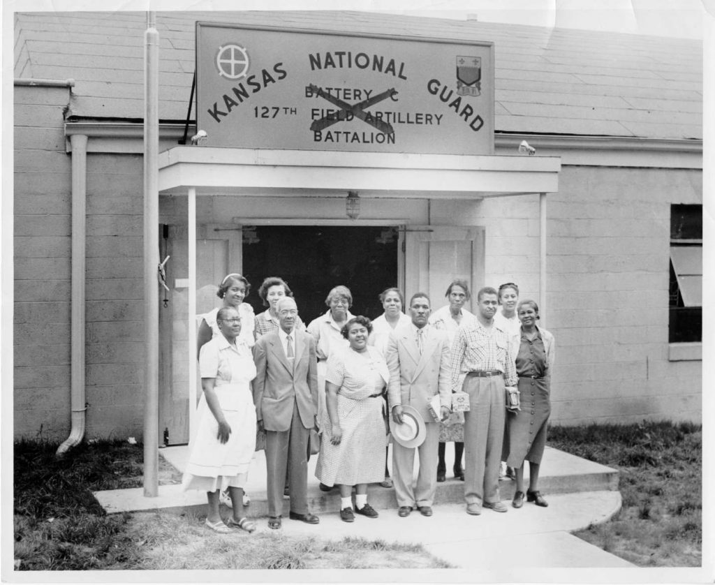 Unidentified group photograph taken in front of Kansas National Guard Building